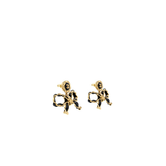 Chanel CC Logo Bow Drop Earrings Big Model L