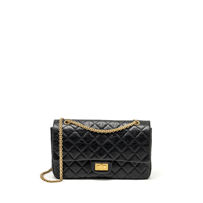 Chanel Maxi 2.55 reissue flap bag aged calfskin Black