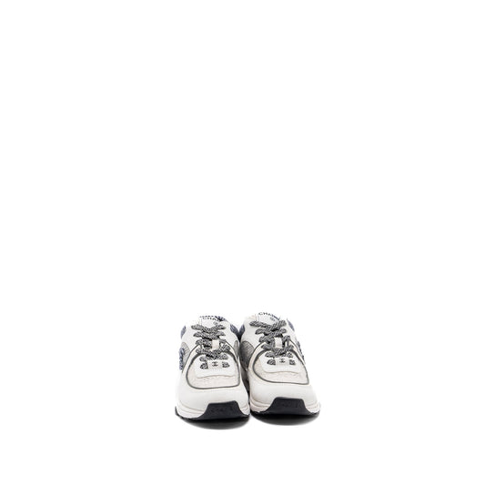 Chanel size 37 CC logo sneakers suede leather / fabric light grey
