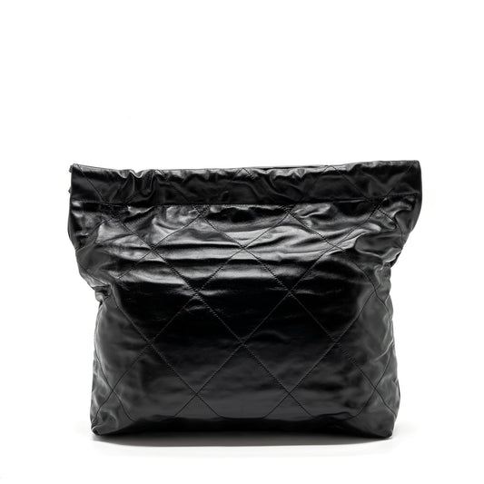 Chanel medium 22 bag shiny calfskin black  (Microchip)
