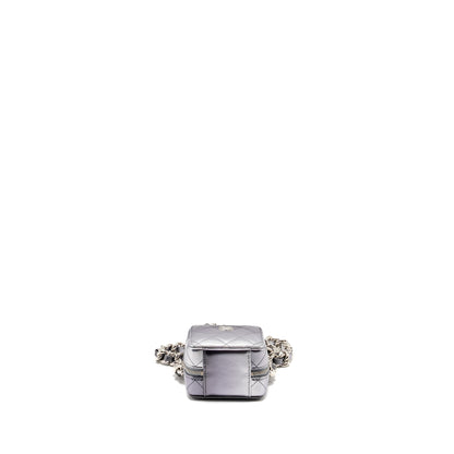 Chanel Mini Quilted Vanity With Giant Chain Lambskin Metallic Grey