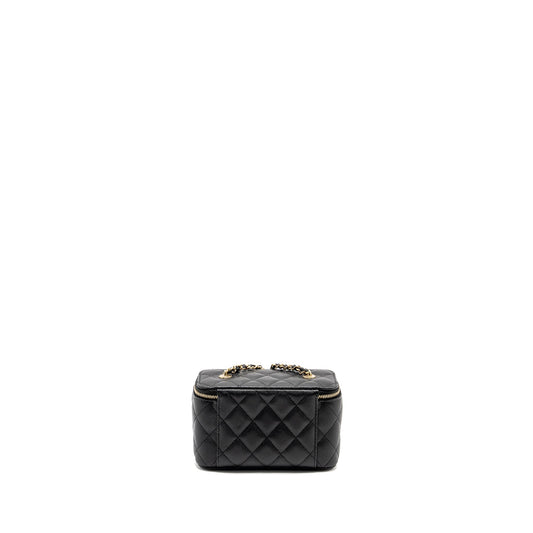 CHANEL Long Vanity With Chain Caviar Black L