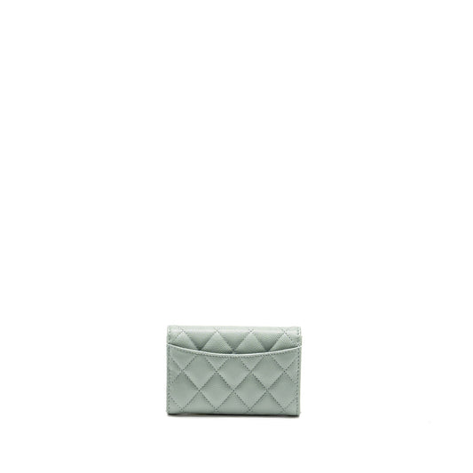 Chanel Classic Flap Card Holder Caviar Light Green L(Microchip)