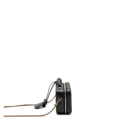 Chanel mini filigree vanity case Caviar black