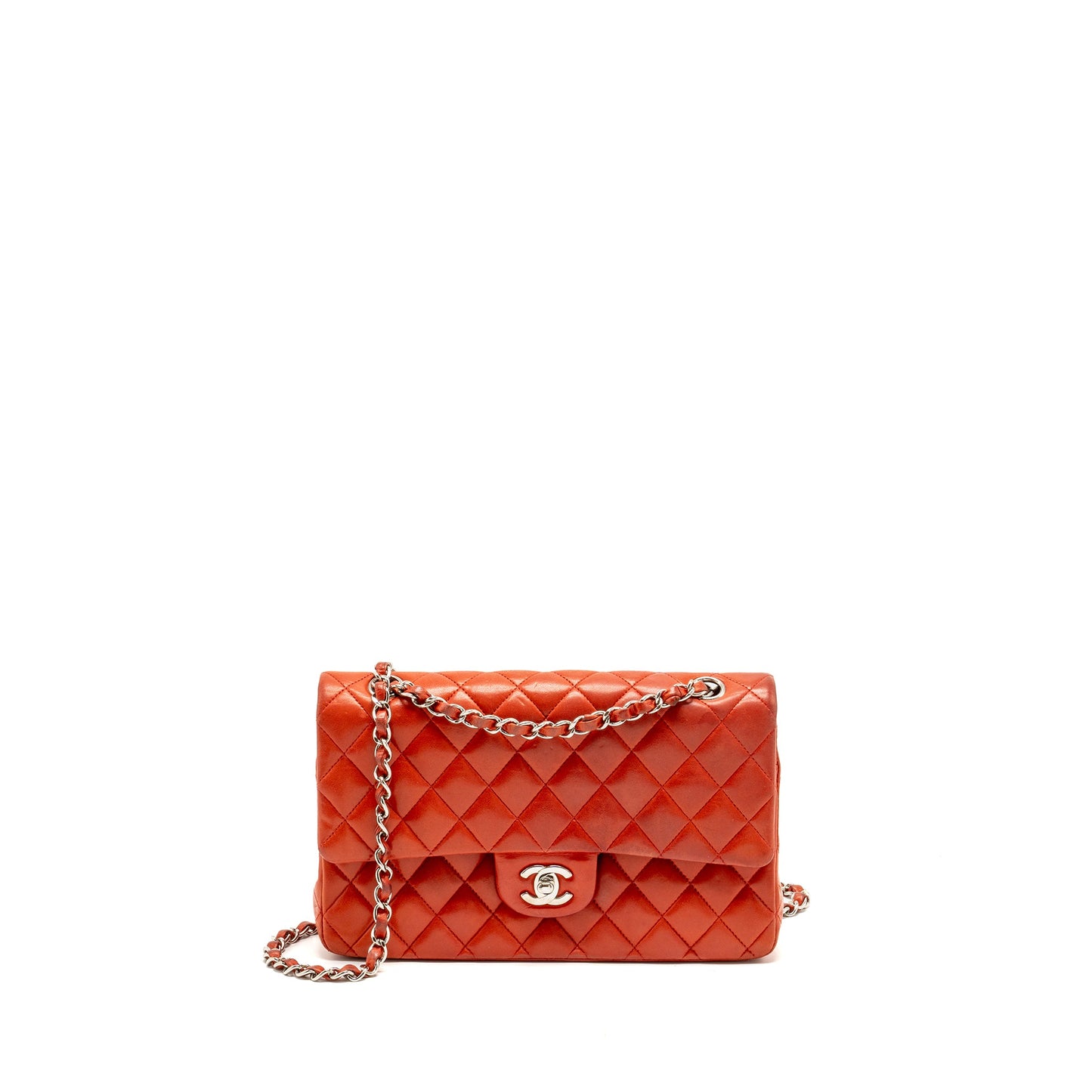 Chanel Medium Classic double flap bag lambskin red