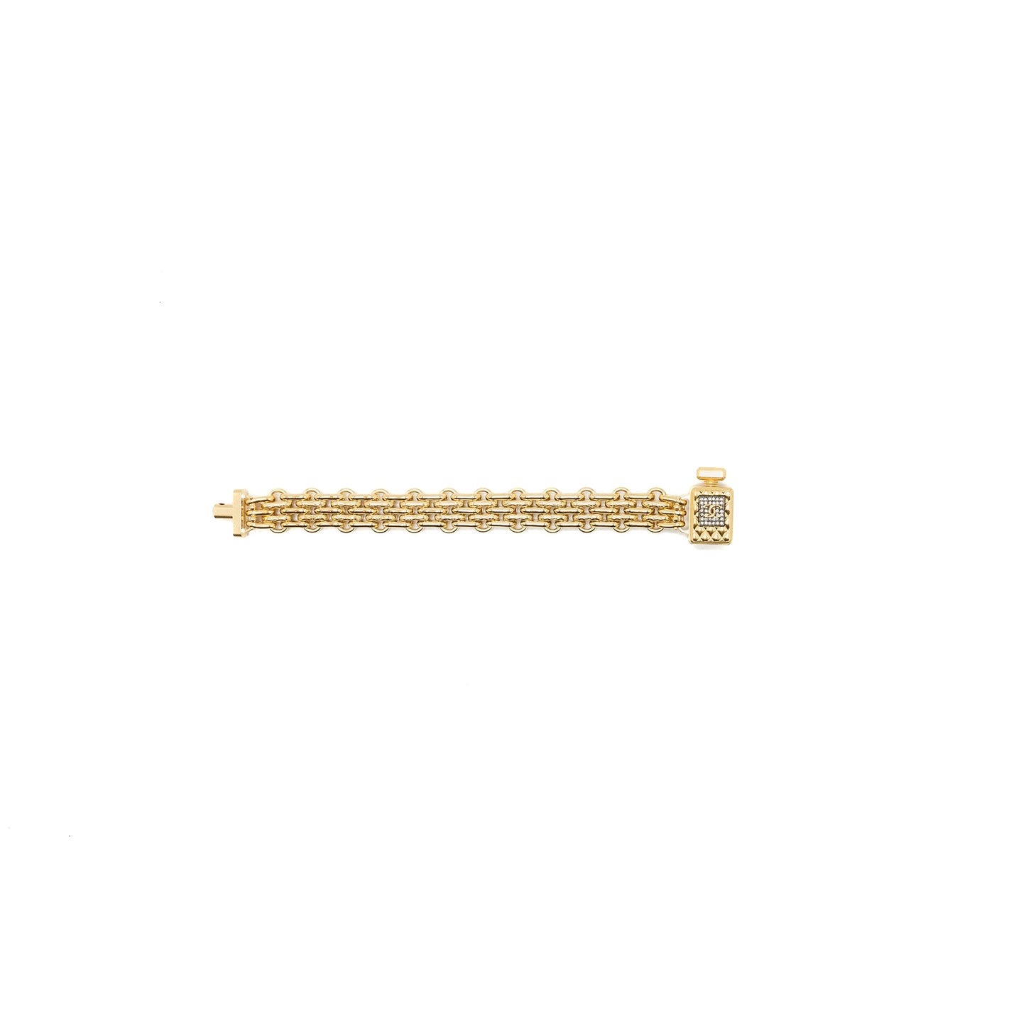 Chanel perfume bottle bracelet gold tone