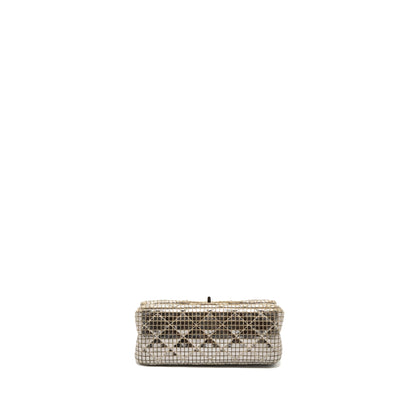 Chanel mini 2.55 reissue flap bag calfskin beige / silver