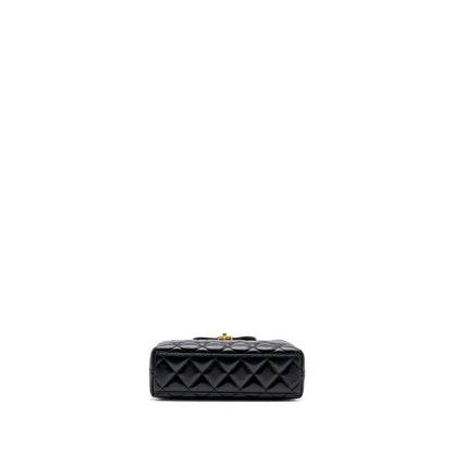 Chanel 23K mini kelly shopping tote bag Calfskin black  (microchip)