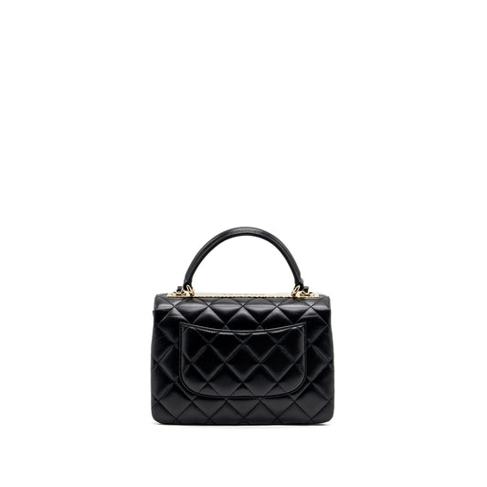 Chanel trendy CC flap bag with top handle lambskin black L (microchip)
