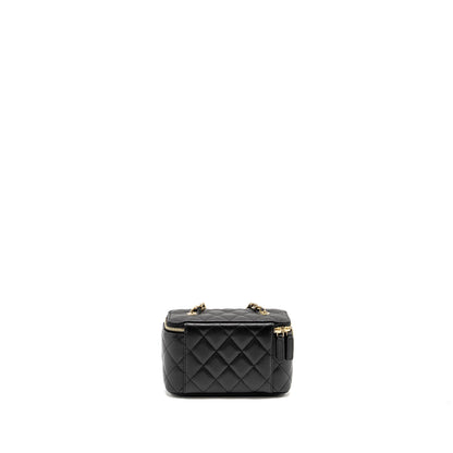 Chanel Long Vanity with Chain Caviar Black L (microchip)