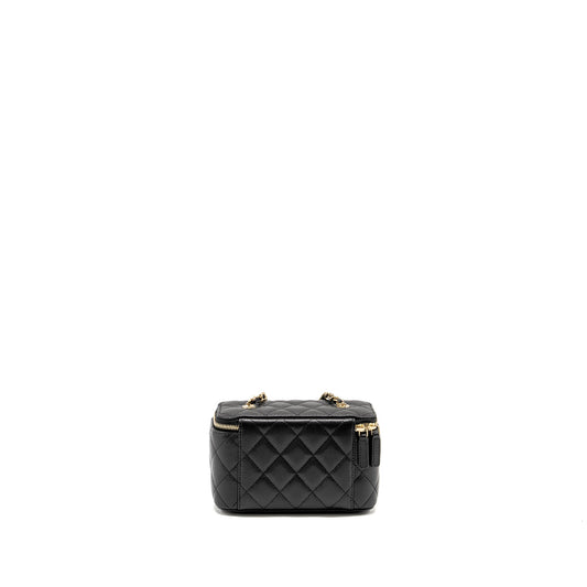 Chanel Long Vanity with Chain Caviar Black L (microchip)
