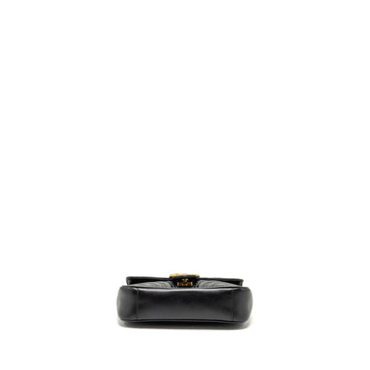 GUCCI Mini GG Marmont Shoulder Bag Calfskin Black