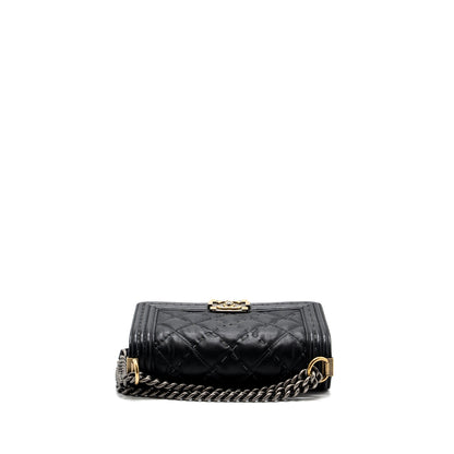 Chanel medium boy bag calfskin black multicolour hardware