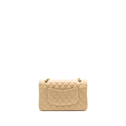 Chanel Medium Classic Double Flat Bag Lambskin Beige