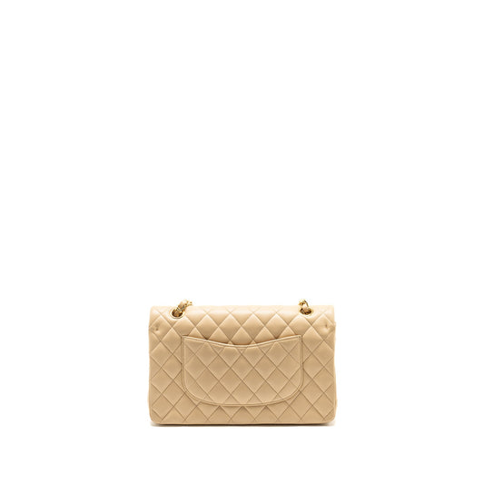 Chanel Medium Classic Double Flat Bag Lambskin Beige