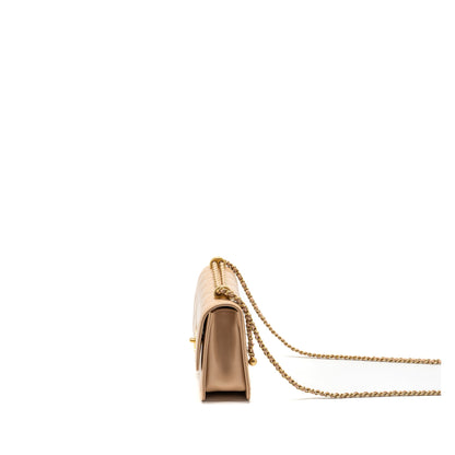Chanel 21A Gold Crush Flap Bag Calfskin Beige  (Microchip)