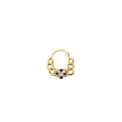 Chanel twist with detailed crystal giant bracelet gold tone