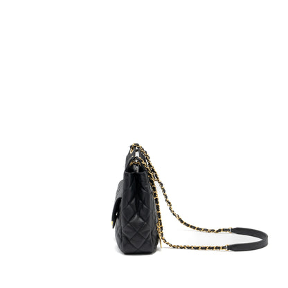 Chanel 23C Hobo Bag Grained Calfskin Black  (Microchip)