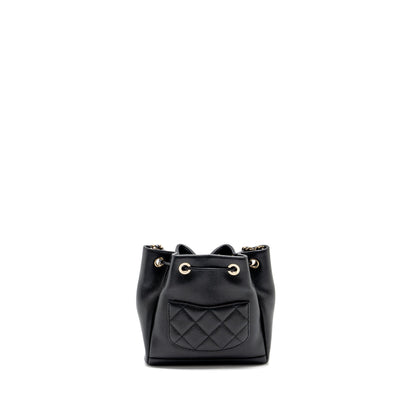 Chanel Business Affinity Drawstring Bucket Bag Caviar Black