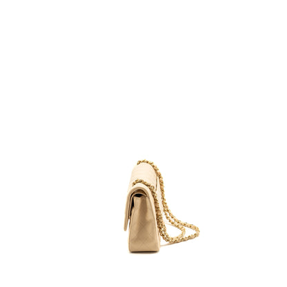 Chanel Medium Classic Double Flat Bag Lambskin Beige