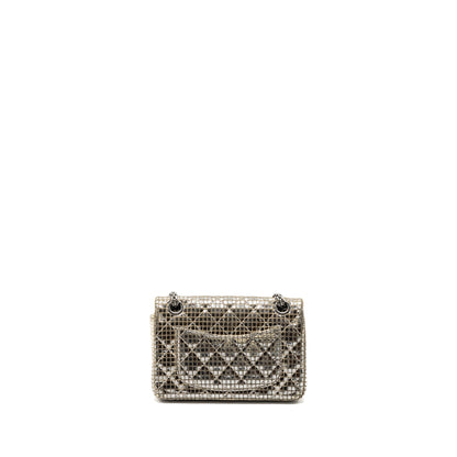 Chanel mini 2.55 reissue flap bag calfskin beige / silver