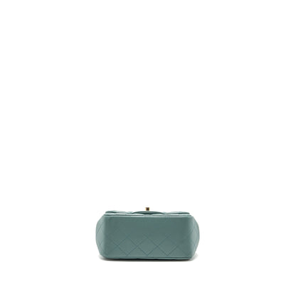 Chanel classic mini square flap bag lambskin green L (microchip)
