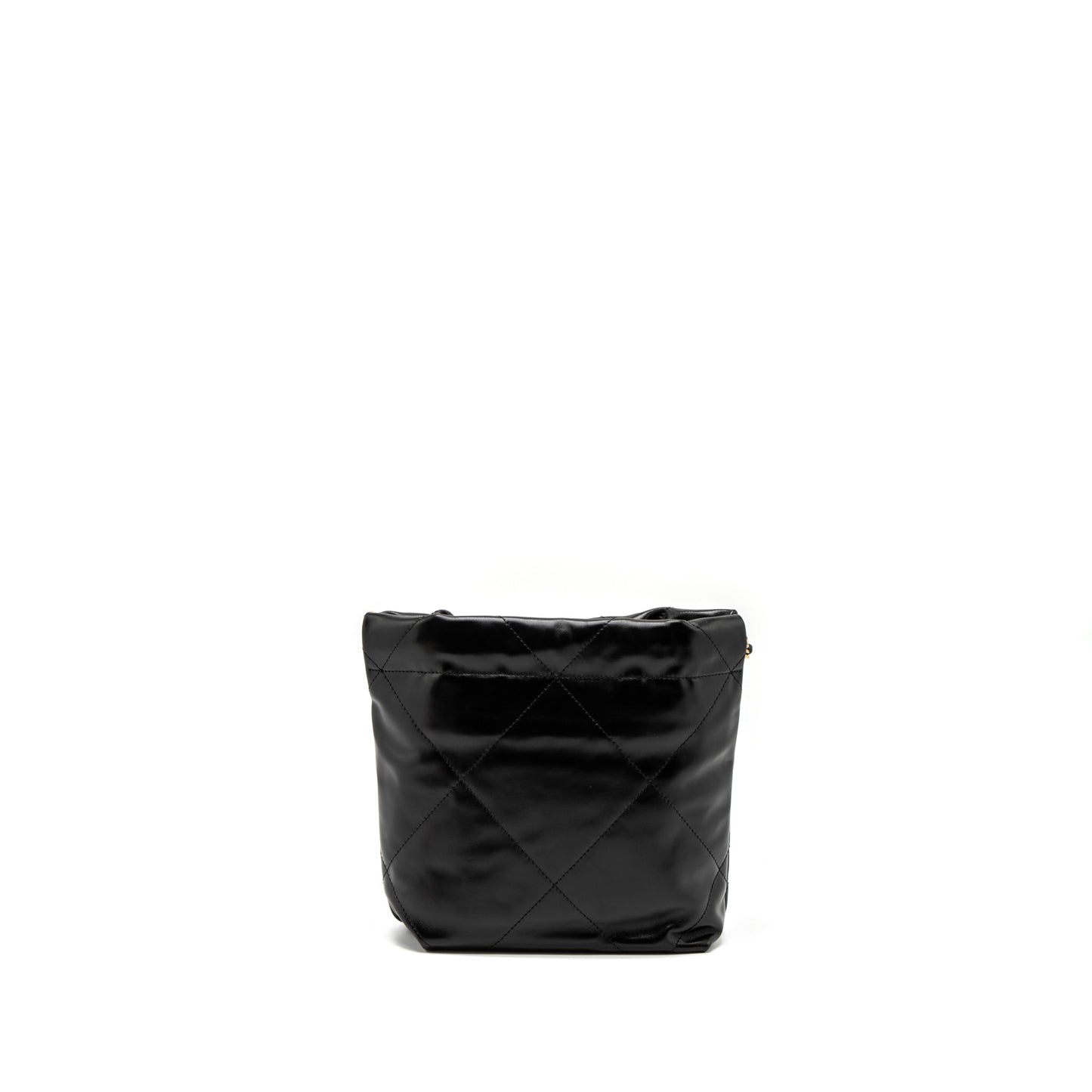 Chanel Mini 22 Bag Shiny Calfskin Black Brushed  (Microchip)