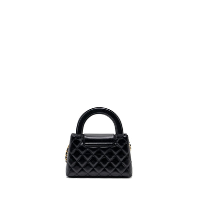 Chanel 23K mini kelly shopping tote bag Calfskin black  (microchip)