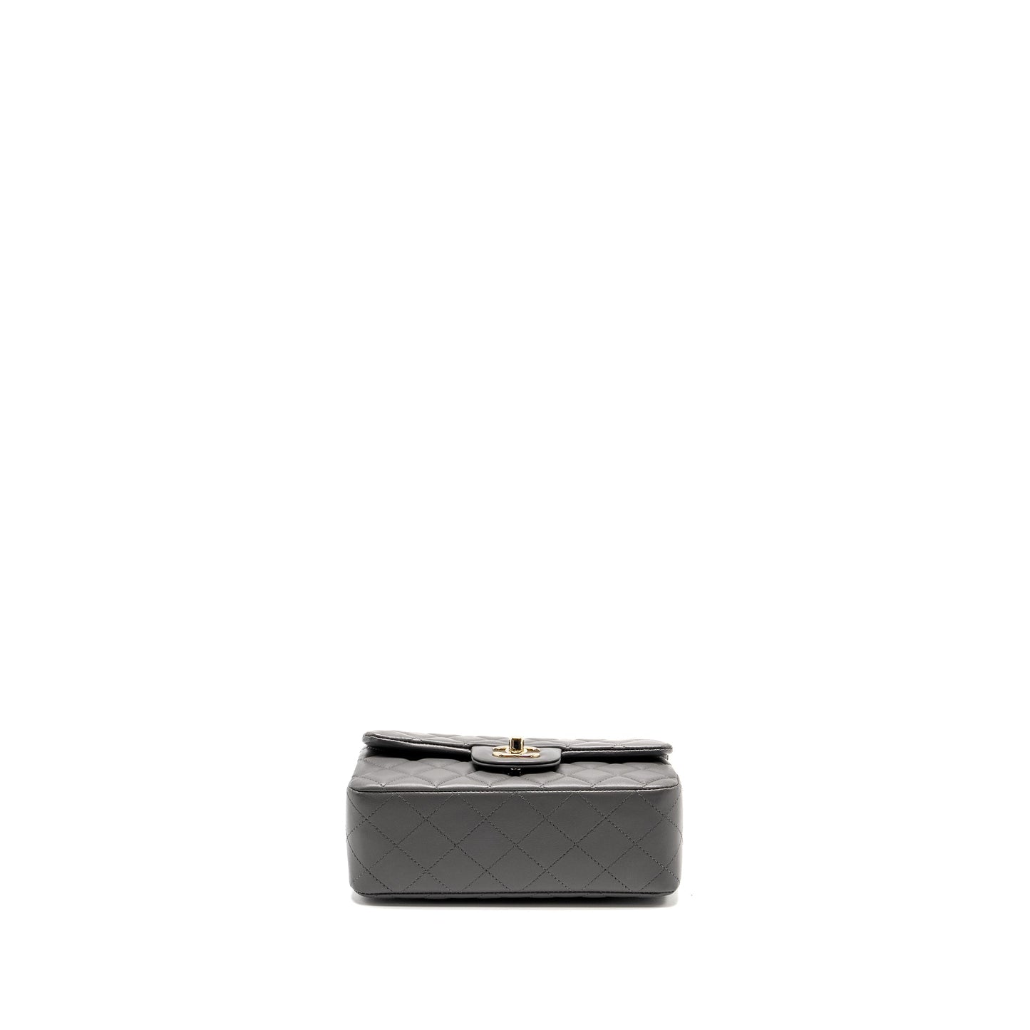 Chanel Mini Rectangular Flap Bag Lambskin Grey L (microchip)