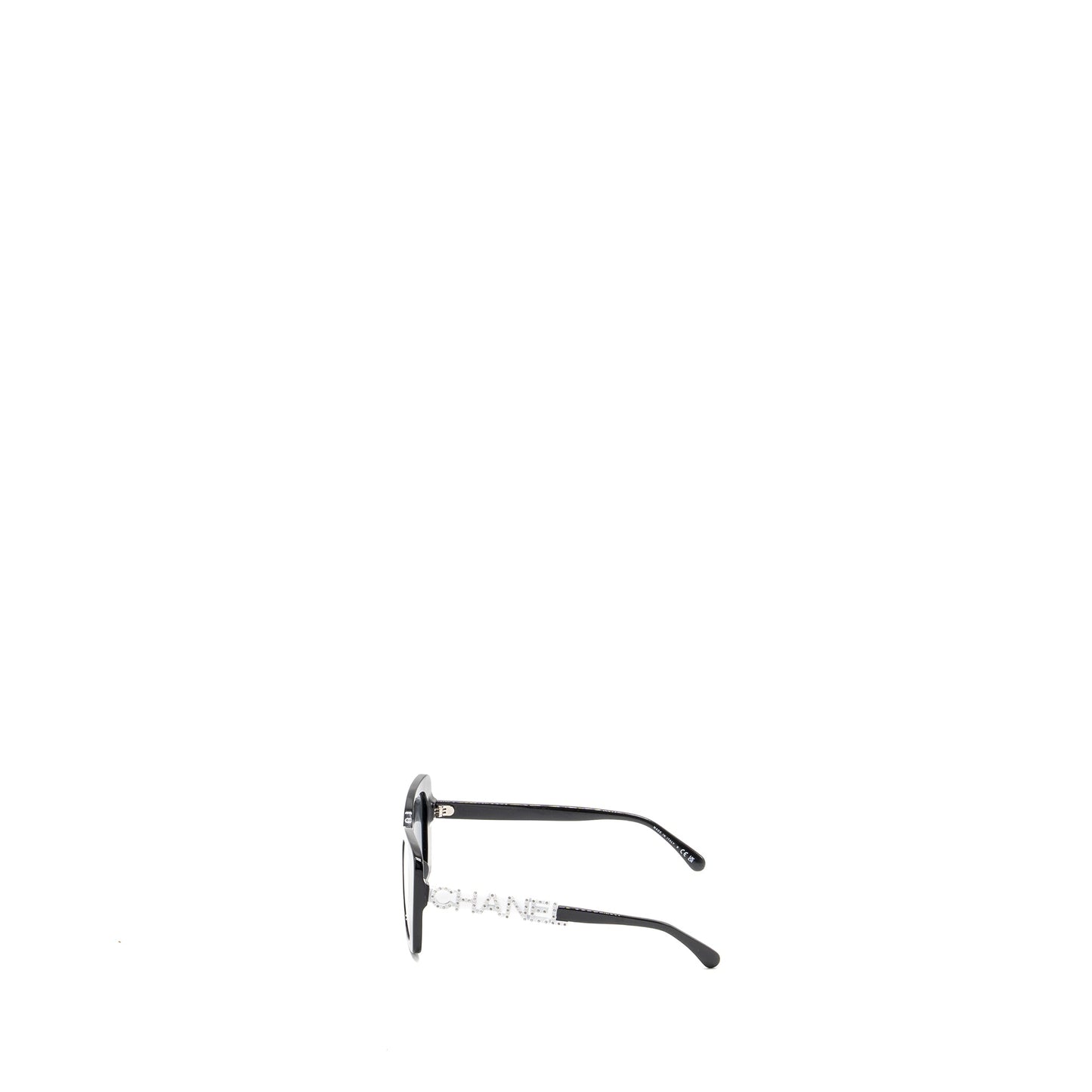 Chanel letter and cc logo sunglasses black / white