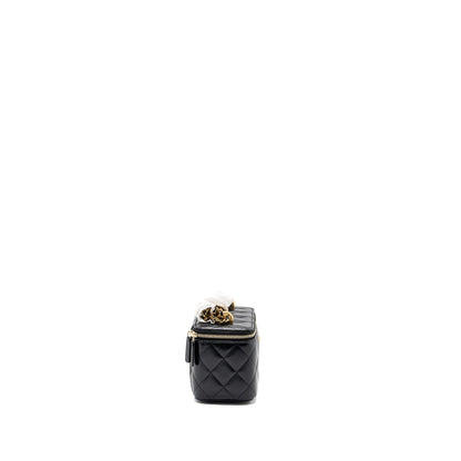 Chanel 24c Gold Crush Long Vanity Case Shiny Calfskin Black  (microchip)