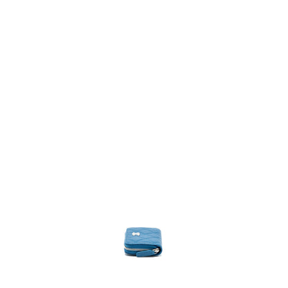 Chanel Small Zip Card Holder Caviar Blue