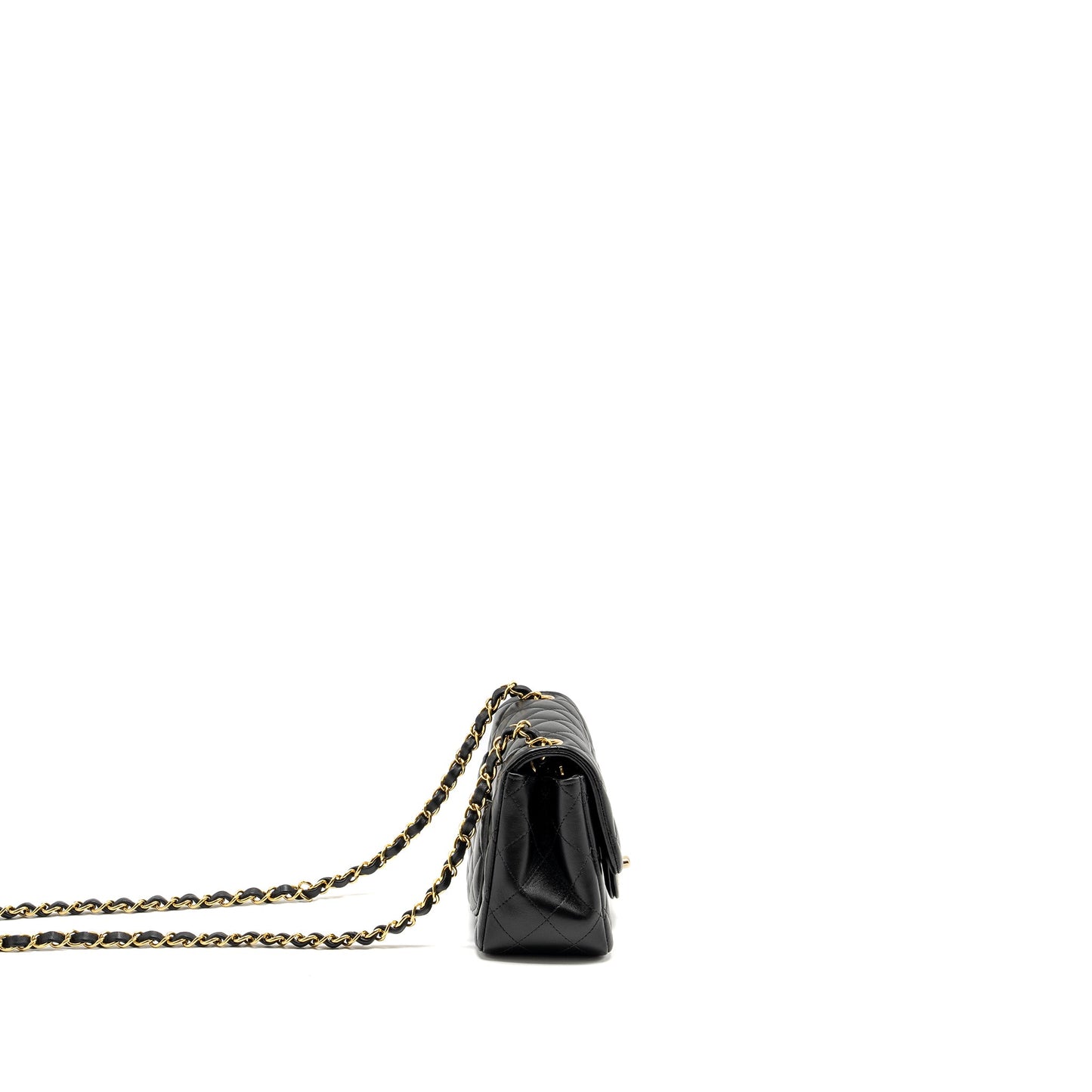 Chanel mini square flap Bag lambskin Black L (Microchip)