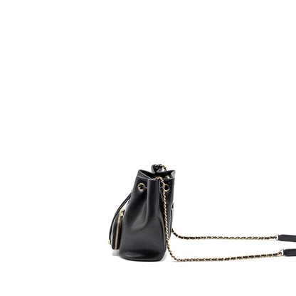 Chanel Business Affinity Drawstring Bucket Bag Caviar Black
