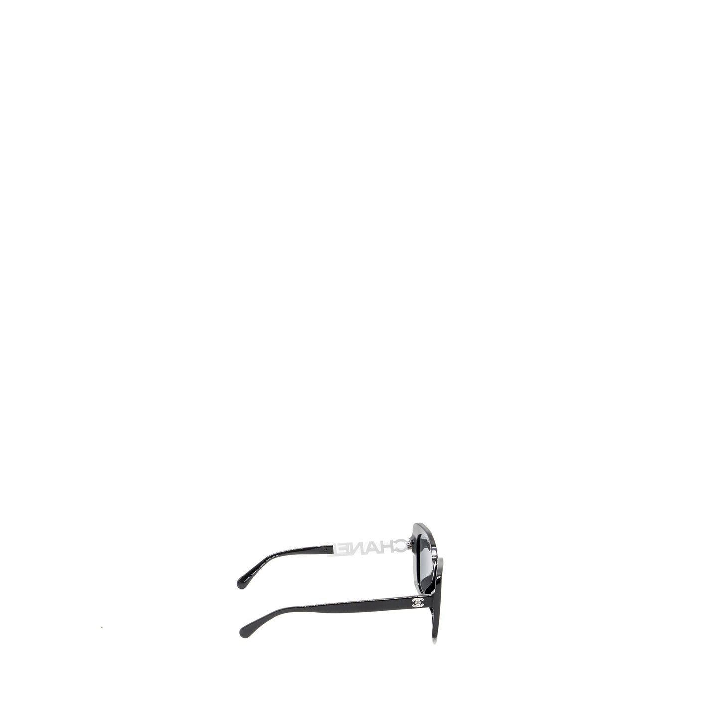 Chanel letter and cc logo sunglasses black / white