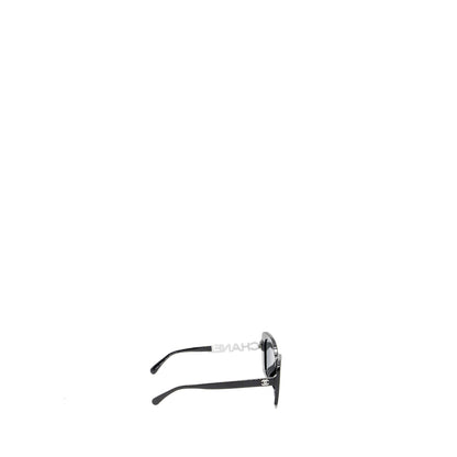 Chanel letter and cc logo sunglasses black / white