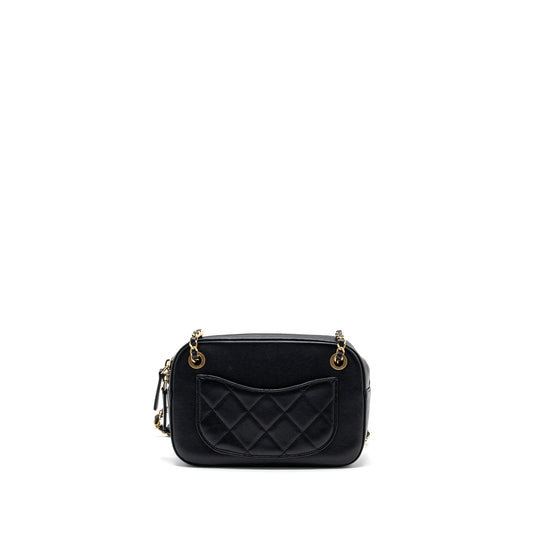 Chanel CC chain logo camera bag lambskin black