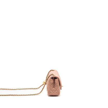 Chanel Pearl Crush Mini Square Flap Bag Lambskin Pink (Microchip)
