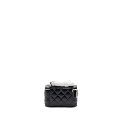 Chanel 24c Gold Crush Long Vanity Case Shiny Calfskin Black  (microchip)