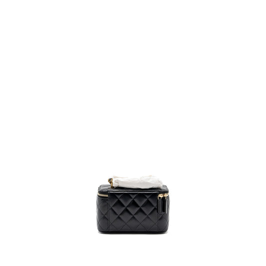 Chanel 24c Gold Crush Long Vanity Case Shiny Calfskin Black  (microchip)