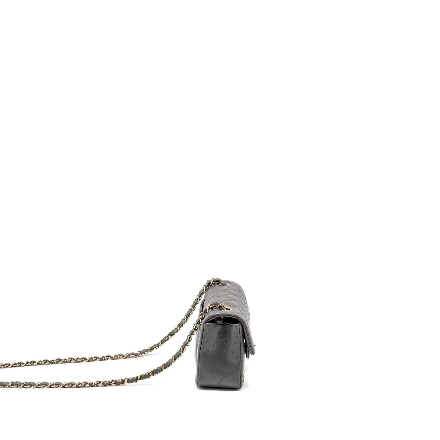 Chanel Mini Rectangular Flap Bag Lambskin Grey L (microchip)