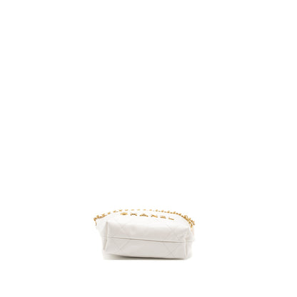 Chanel Mini 22 bag shiny calfskin white  (microchip)