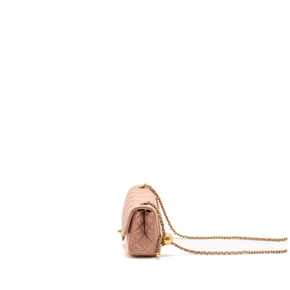 Chanel Pearl Crush Mini Square Flap Bag Lambskin Pink (Microchip)