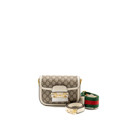 Gucci Mini Horsebit 1955 Bag GG Supreme Canvas/Leather White/Multicolour