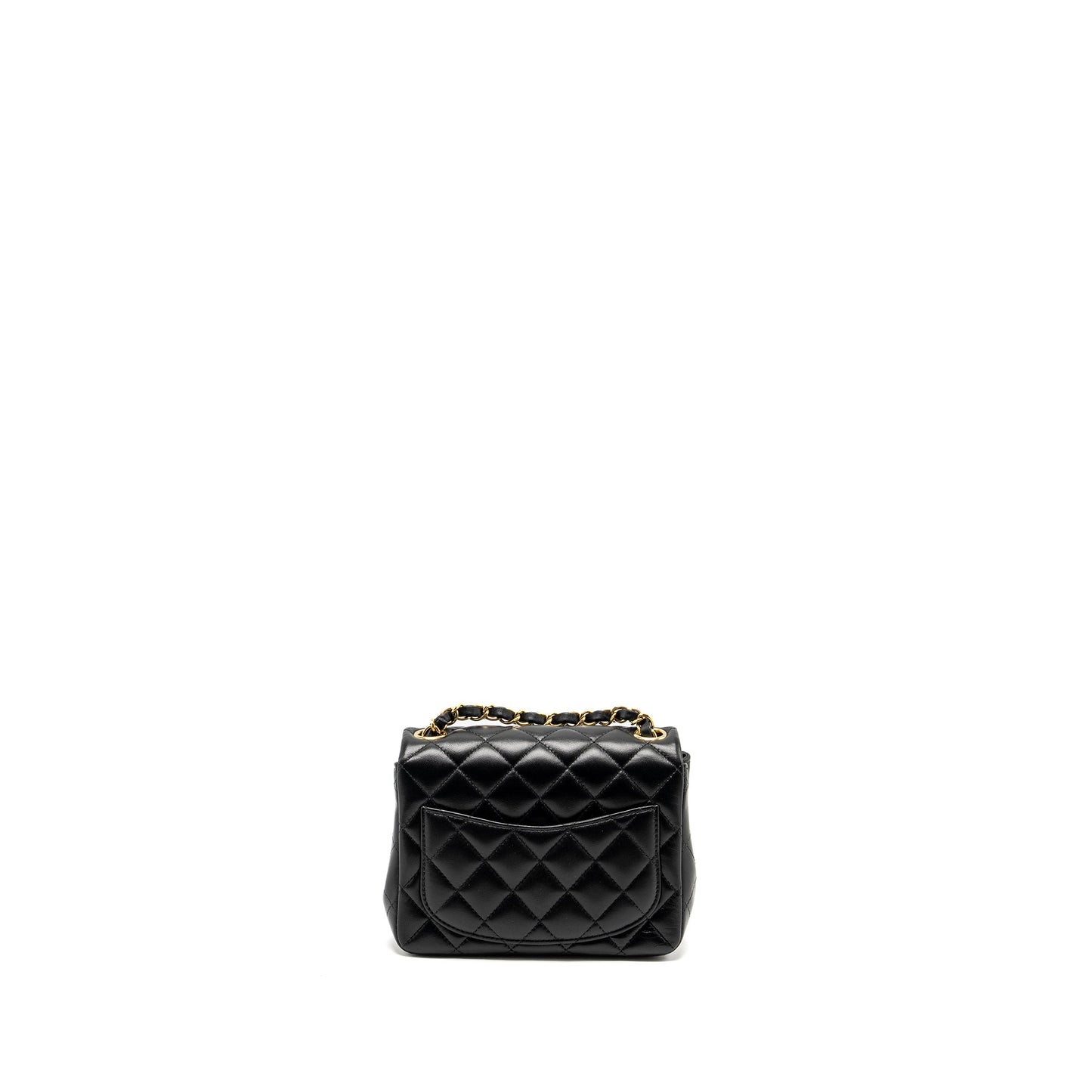 Chanel mini square flap Bag lambskin Black L (Microchip)
