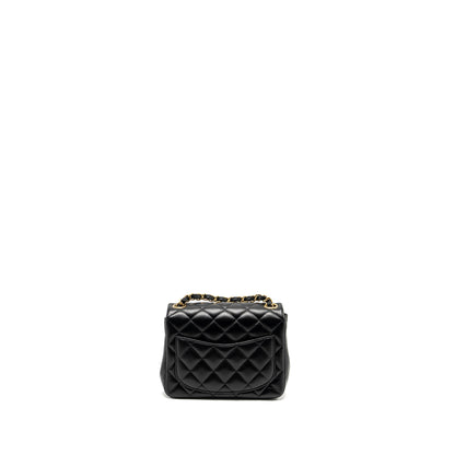 Chanel mini square flap Bag lambskin Black L (Microchip)