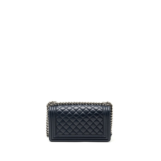 CHANEL Medium Boy Bag Calfskin Navy