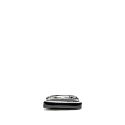 CHANEL Mini 31 Clutch With Chain Shiny Lambskin Black L (Microchip)