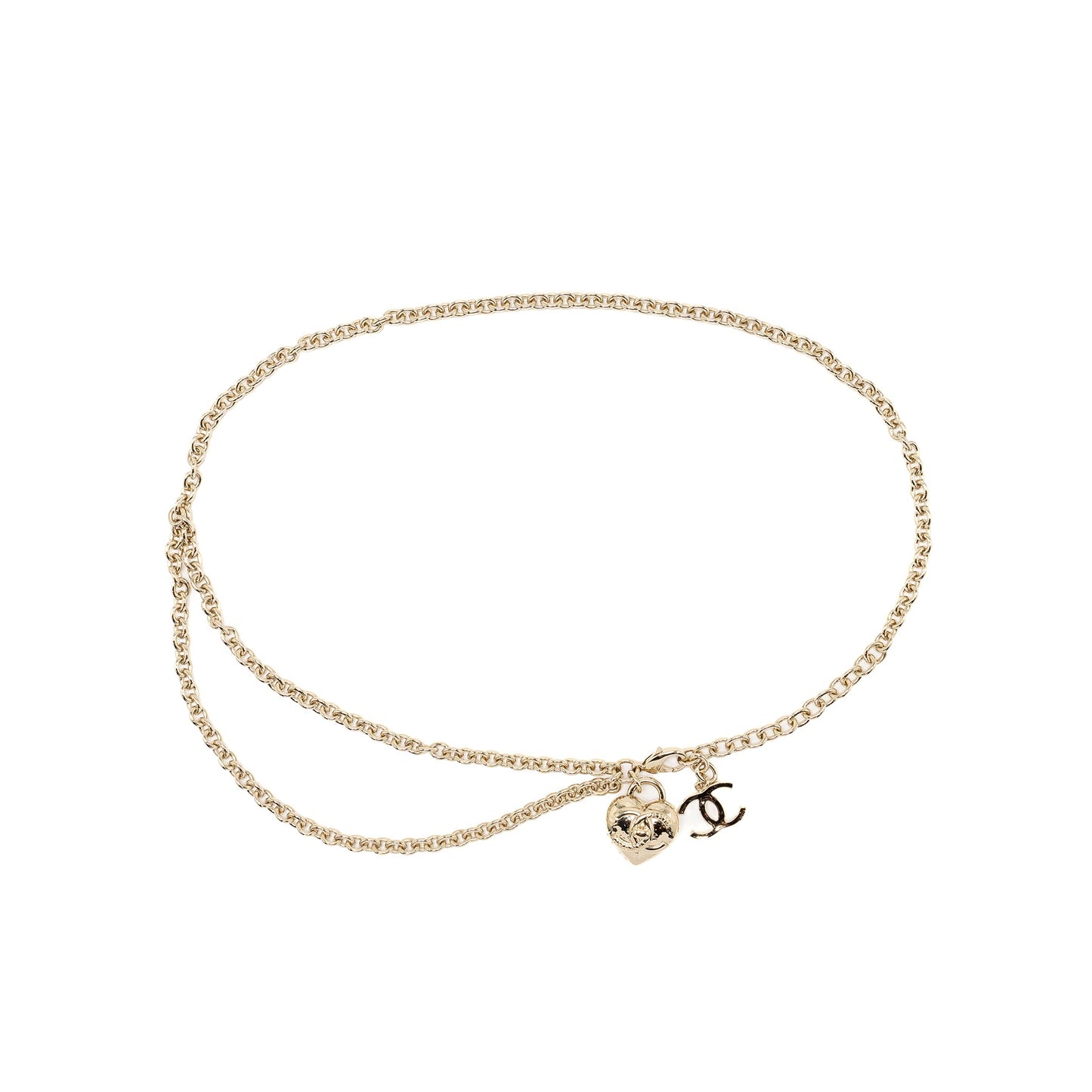 Chanel 22b Heart Dropped CC logo Chain Belt L