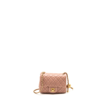 Chanel Pearl Crush Mini Square Flap Bag Lambskin Pink (Microchip)